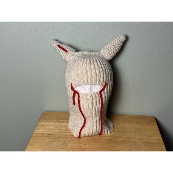Knitted Balaclava Diablo Hat - Machine Gun Kelly “Pressure” Look Winter Ski Mask - Picture 1 of 3
